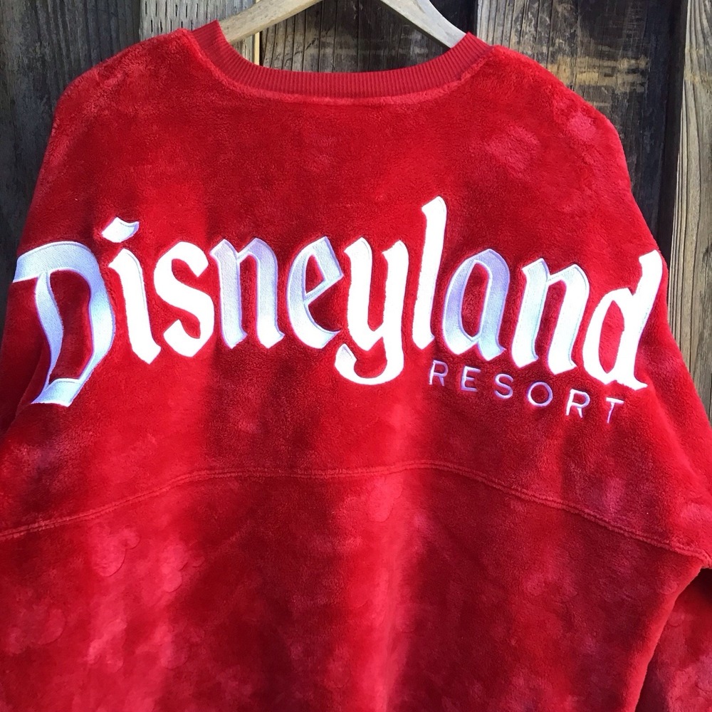 Disneyland Spirit Jersey Red Plush Mickey Mouse Fleece Pullover Disney Adult XXL - Picture 2 of 6